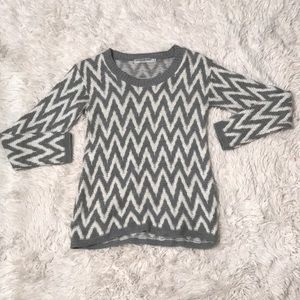 Grey & White Chevron Layering Sweater